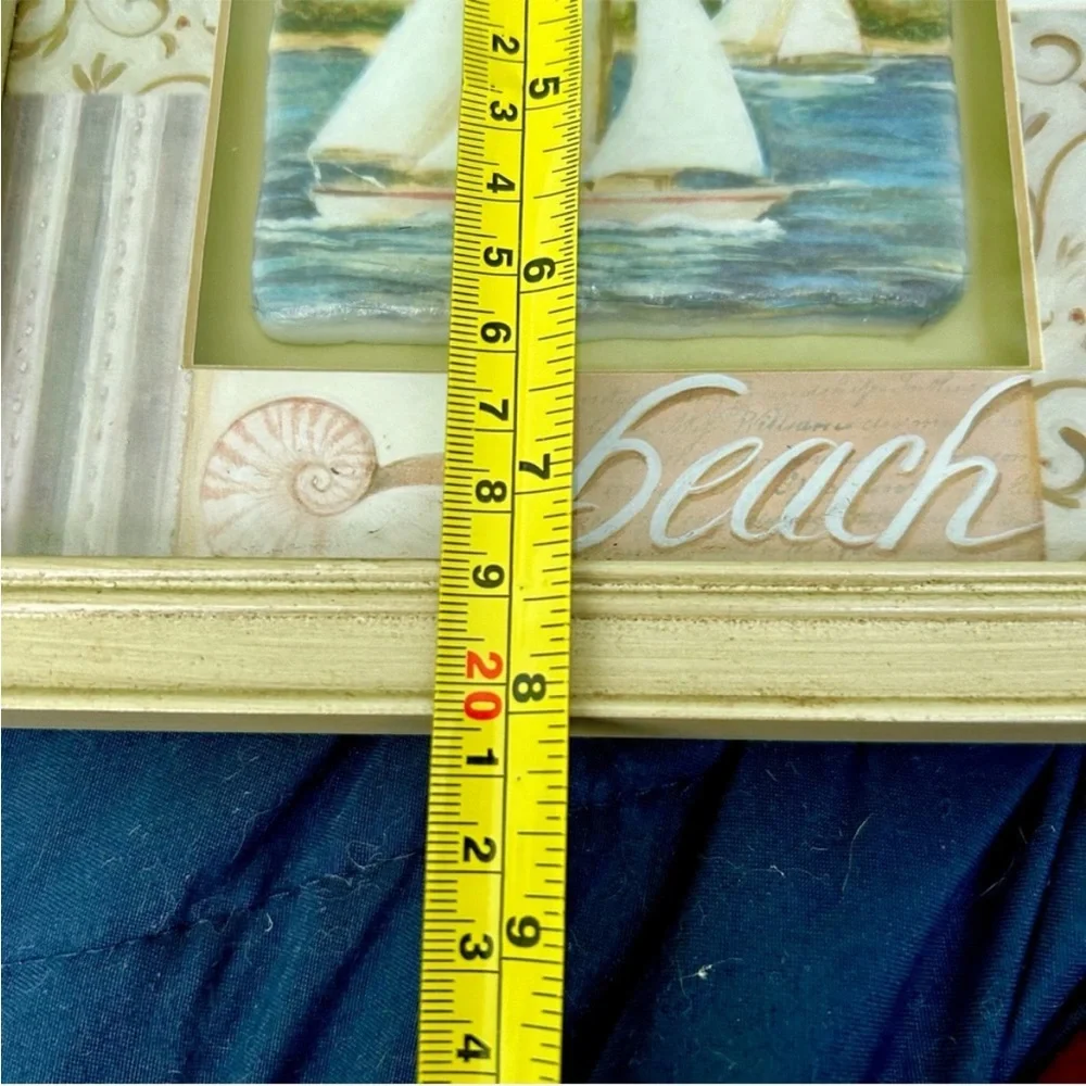 VTG Diorama Nautical Coastal Beach Boating Framed Wall Hanging Home Decor Art